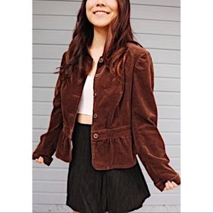 a.n.a. | Brown Corduroy Peplum Jacket | Size M